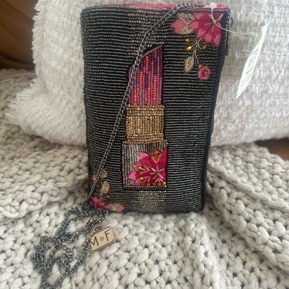 Mary Frances Black and Silver Beaded Clutch